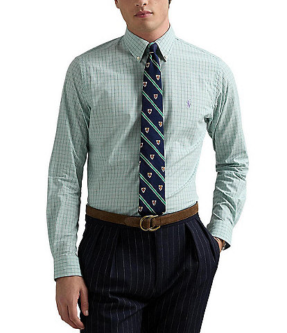Polo Ralph Lauren Classic Fit Tattersall Stretch Poplin Long Sleeve Woven Shirt