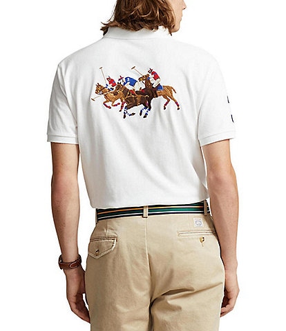 Polo Ralph Lauren Classic Fit Triple Pony Mesh Short Sleeve Polo Shirt