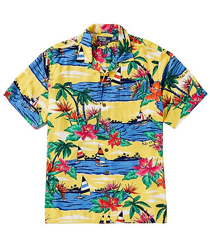Polo Ralph Lauren Classic-Fit Tropical-Print Short Sleeve Woven Camp Shirt