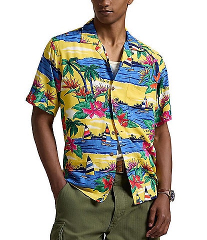 Polo Ralph Lauren Classic-Fit Tropical-Print Short Sleeve Woven Camp Shirt
