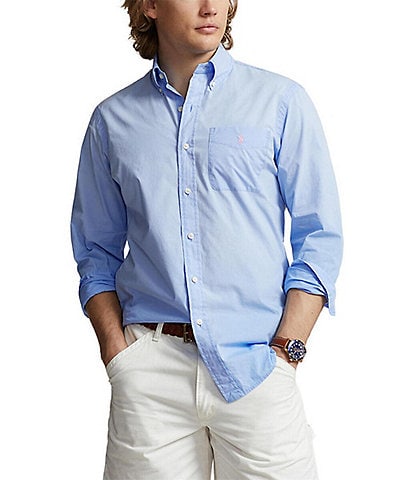 Polo Ralph Lauren Classic Fit Washed Poplin Long Sleeve Woven Shirt