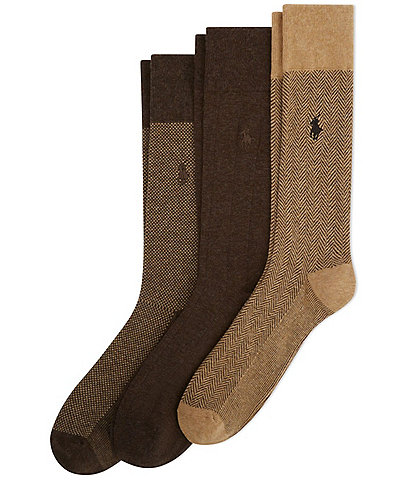 Polo Ralph Lauren Classic Pattern Slack Crew Socks 3-Pack