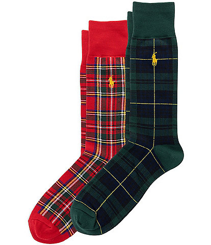 Polo Ralph Lauren Classic Tartan Pattern 2-Pack Socks