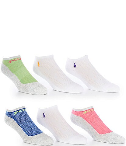 Polo Ralph Lauren Color Block Low Cut Athletic Socks, 6 Pack