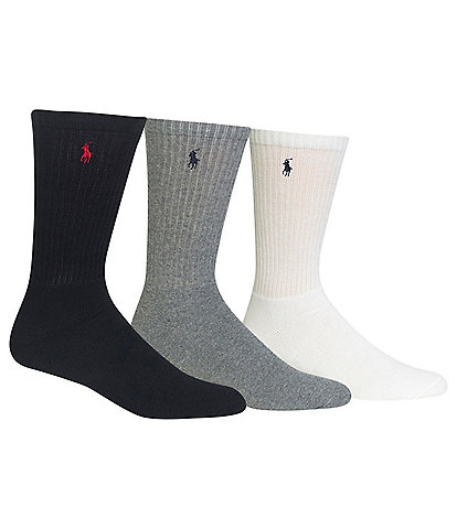 Polo Ralph Lauren Cotton-Blend Crew Socks 3-Pack