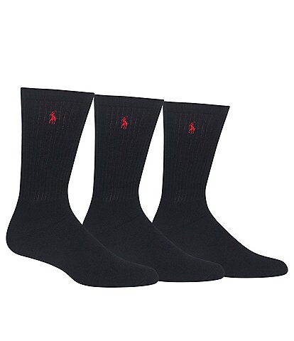 Polo Ralph Lauren Cushioned Athletic Crew Socks 3-Pack