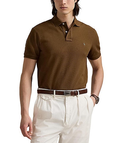 Polo Ralph Lauren Custom Slim Fit Solid Mesh Polo Shirt