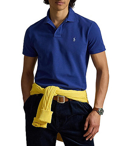 Polo Ralph Lauren Custom Slim Fit Solid Mesh Polo Shirt