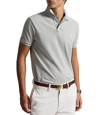 Polo Ralph Lauren Custom Slim Fit Solid Mesh Polo Shirt