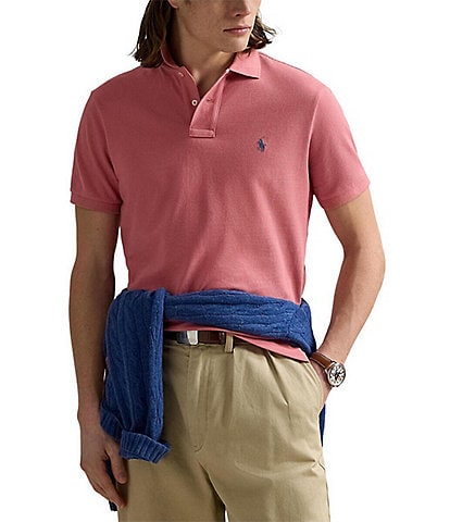 Polo Ralph Lauren Custom Slim Fit Solid Mesh Polo Shirt
