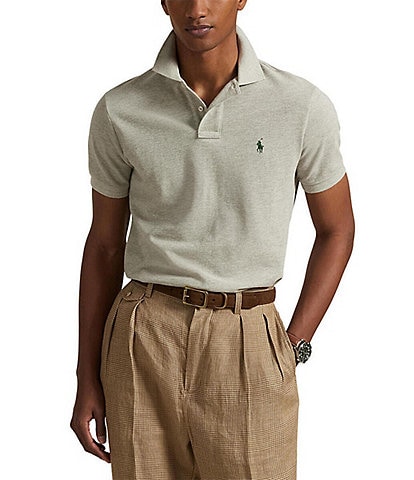 Polo Ralph Lauren Custom Slim Fit Solid Mesh Polo Shirt