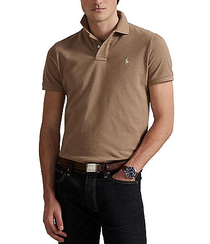Polo Ralph Lauren Custom Slim Fit Solid Mesh Polo Shirt