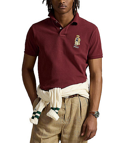 Polo Ralph Lauren Custom Slim Fit Heritage Bear Mesh Short Sleeve Polo Shirt