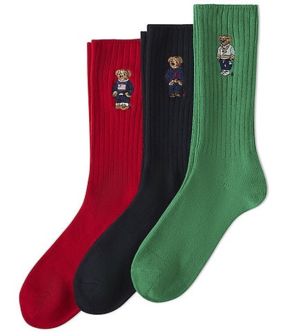 Polo Ralph Lauren Embroidered Bear Classic Crew Sock Gift Box