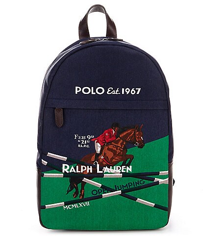 Polo Ralph Lauren Equestrian Print Canvas Backpack