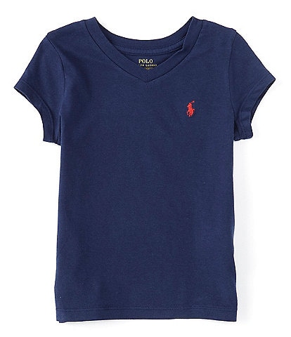 Polo Ralph Lauren Essential Little Girls 2T-6X Short-Sleeve V-Neck Logo T-Shirt