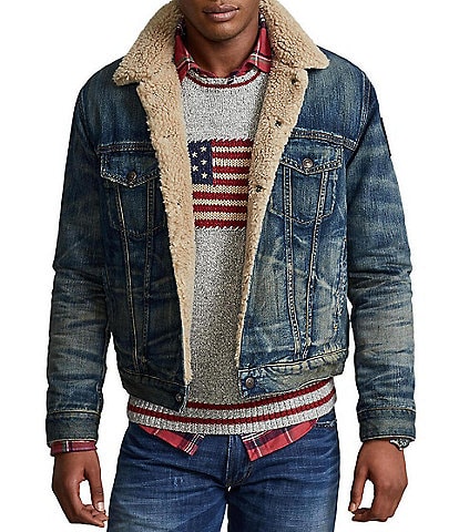 Men Classic Denim Jacket Fleece Lined Warm Jeans Coat Long Sleeve Outwear  Hooded Herrenmode LA2383983