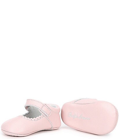 Polo Ralph Lauren Girls' Abrielle Leather Ballet Crib Shoes (Infant)