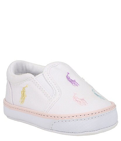 Polo Ralph Lauren Girls' Bal Harbour Repeat Pony Sneaker Crib Shoes (Infant)