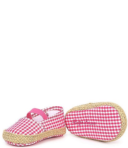 Polo Ralph Lauren Girls' Bowman Gingham Espadrille Crib Shoes (Infant)