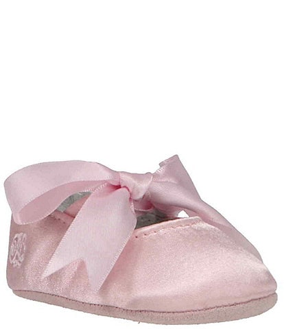 Polo Ralph Lauren Girls' Briley Satin Ballet Crib Shoes (Infant)