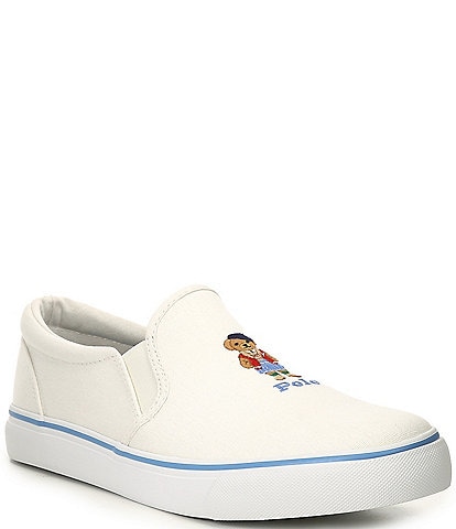 Polo Ralph Lauren Girls' Keaton Preppy Girl Bear Slip-On Sneakers (Toddler)