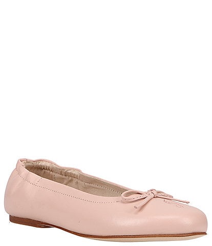 Polo Ralph Lauren Girls' Leather Bow Logo Ballet Flats (Youth)