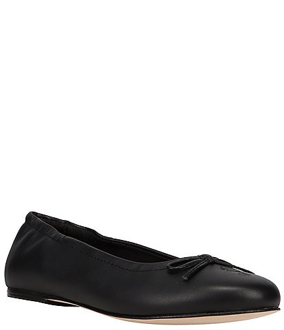 Polo Ralph Lauren Girls' Leather Bow Logo Ballet Flats (Youth)