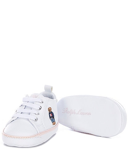 Polo Ralph Lauren Girls' Quilton Bear Hi-top Sneaker Crib Shoes (Infant)