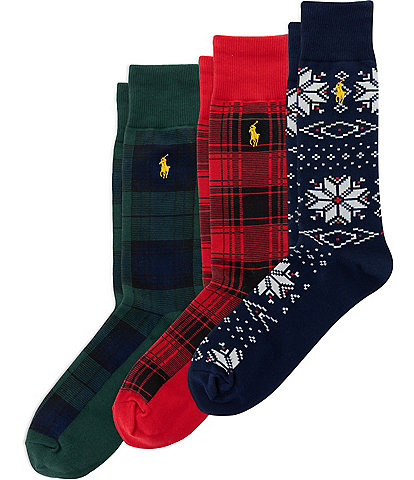 Polo Ralph Lauren Holiday Pattern Socks 3-Pack