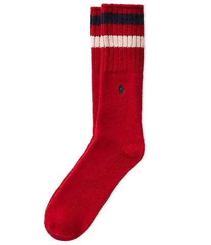 Polo Ralph Lauren Holiday Striped Wool-Bend Boot Socks