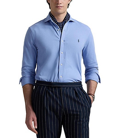 Polo Ralph Lauren Honeycomb-Knit Long Sleeve Woven Shirt