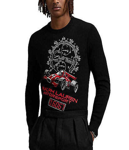 Polo Ralph Lauren Intarsia-Knit Race Car Cotton Sweater