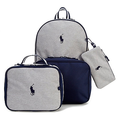 Polo Ralph Lauren Kids Oxford Backpack, Lunchbox, and Pencil Bag Set