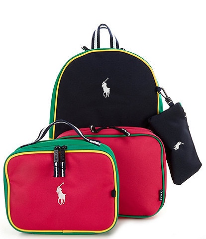 Polo Ralph Lauren Kids Oxford Backpack, Lunchbox, and Pencil Bag Set