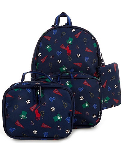 Polo Ralph Lauren Kids Varsity Oxford Backpack, Lunchbox, and Pencil Bag Set