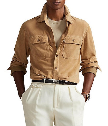 Polo Ralph Lauren Lightweight Goat Suede Lined Utility Work Shacket