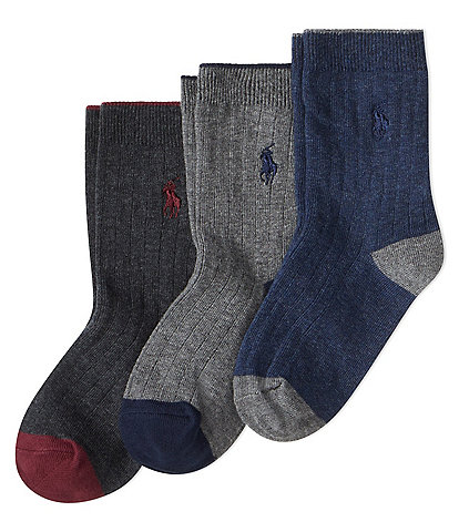 Polo Ralph Lauren Little / Big Boys 2-11 Rib Slack 3-Pack Dress Socks