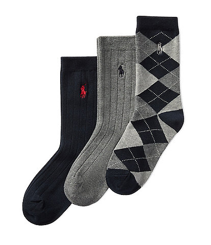 Polo Ralph Lauren Little Boys 2-4T Classic Argyle Sock 3-Pack