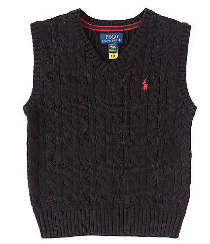 Polo Ralph Lauren Little Boys 2T-7 Cable Knit Sweater Roy Vest