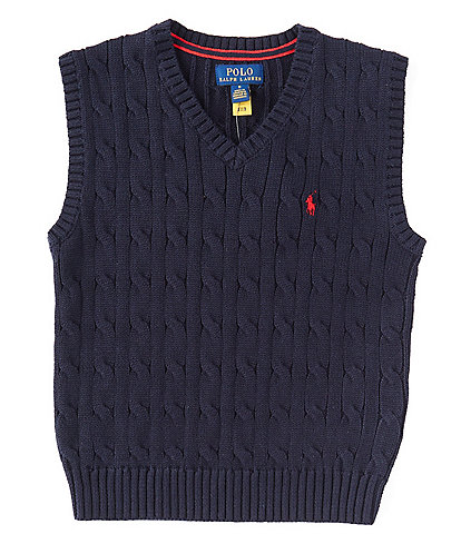 Polo Ralph Lauren Little Boys 2T-7 Cable Knit Sweater Roy Vest