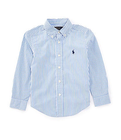 Polo Ralph Lauren Little Boys 2T-7 Classic Long Sleeve Striped Poplin Shirt