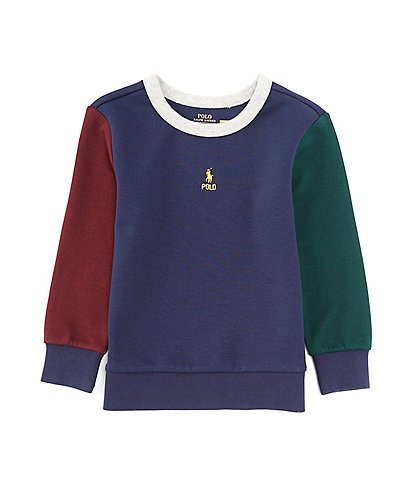 Polo Ralph Lauren Little Boys 2T-7 Long Sleeve Color Blocked Double Knit Sweatshirt