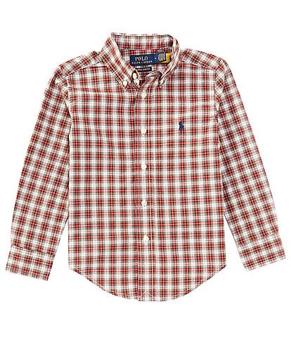 Polo Ralph Lauren Little Boys 2T-7 Long Sleeve Plaid Poplin Shirt