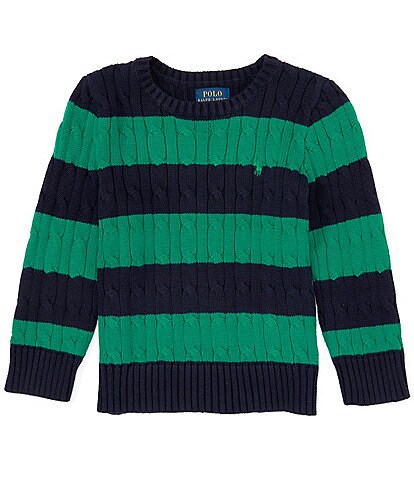 Polo Ralph Lauren Little Boys 2T-7 Long Sleeve Striped Cable-Knit Cotton Sweater