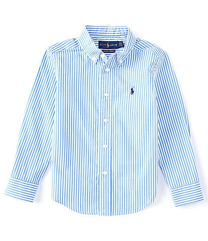 Polo Ralph Lauren Little Boys 2T-7 Long-Sleeve Striped Poplin Shirt