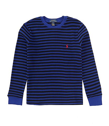 Polo Ralph Lauren Little Boys 2T-7 Long Sleeve Striped Waffle Knit T-Shirt
