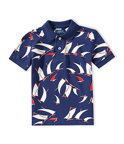 Polo Ralph Lauren Little Boys 2T-7 Short-Sleeve Abstract-Sailboat-Print Mesh Polo Shirt