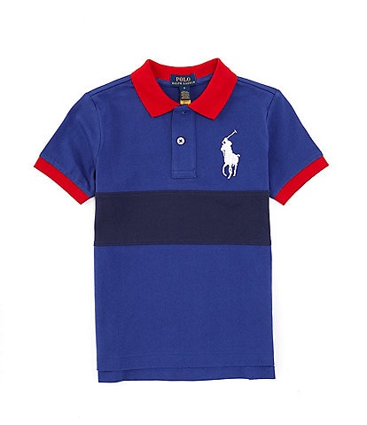 Polo Ralph Lauren Little Boys 2T-7 Short Sleeve Big Pony Colorblock Heavyweight Jersey Polo Shirt