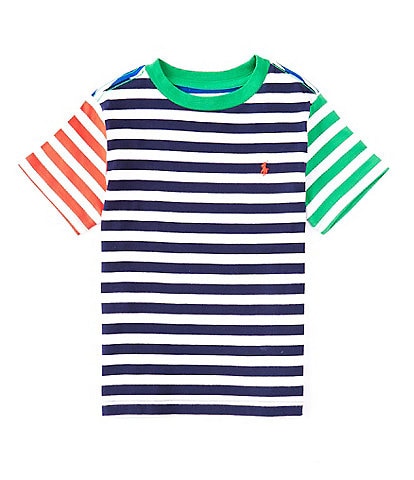 Polo Ralph Lauren Little Boys 2T-7 Short Sleeve Color Block Striped Jersey T-Shirt